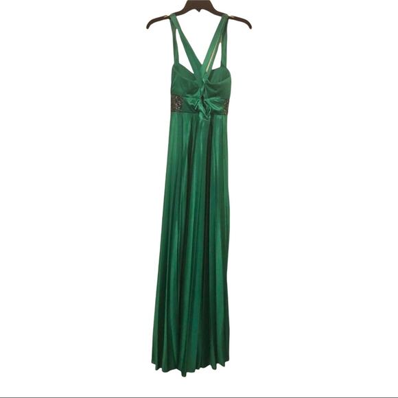 My Michelle Green Satin Sequin Evening St. Patrick's Day Prom Dress Size S/XS - Picture 15 of 15